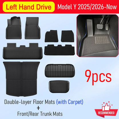 for Tesla Model Y Juniper 2025 2026 Car Floor Mats Cargo Liner Trunk Mats Backrest Kick Pads Protection Car Interior Accessories