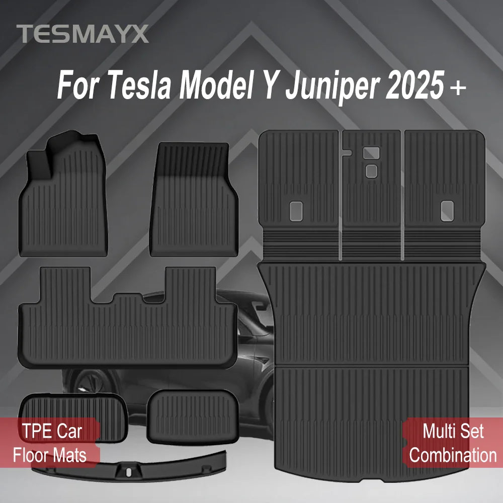 for Tesla Model Y Juniper 2025 2026 Car Floor Mats Cargo Liner Trunk Mats Backrest Kick Pads Protection Car Interior Accessories